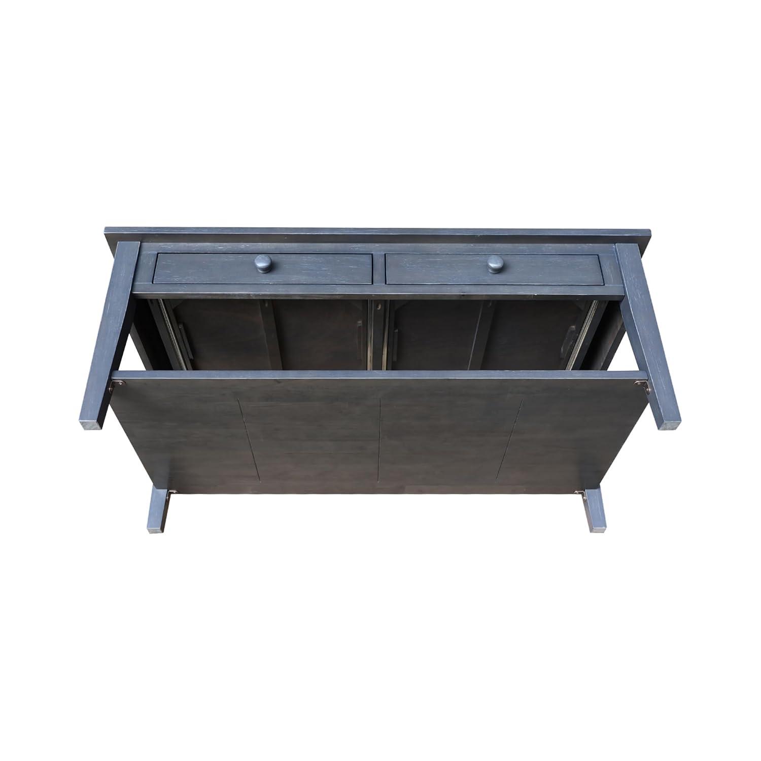 International Concepts Spencer Coffee Table Antique Washed Heather Gray: Solid Wood, Parawood, Rectangle