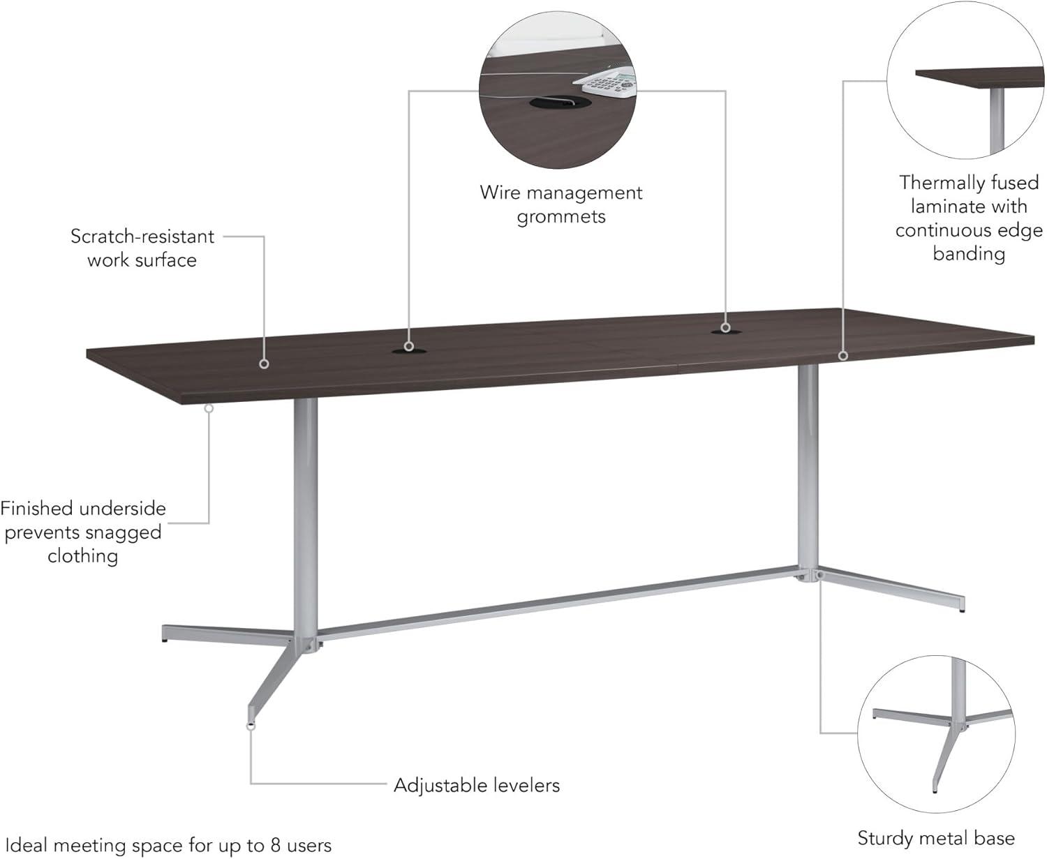 BBF Boat Shaped Conference Table with Metal Base