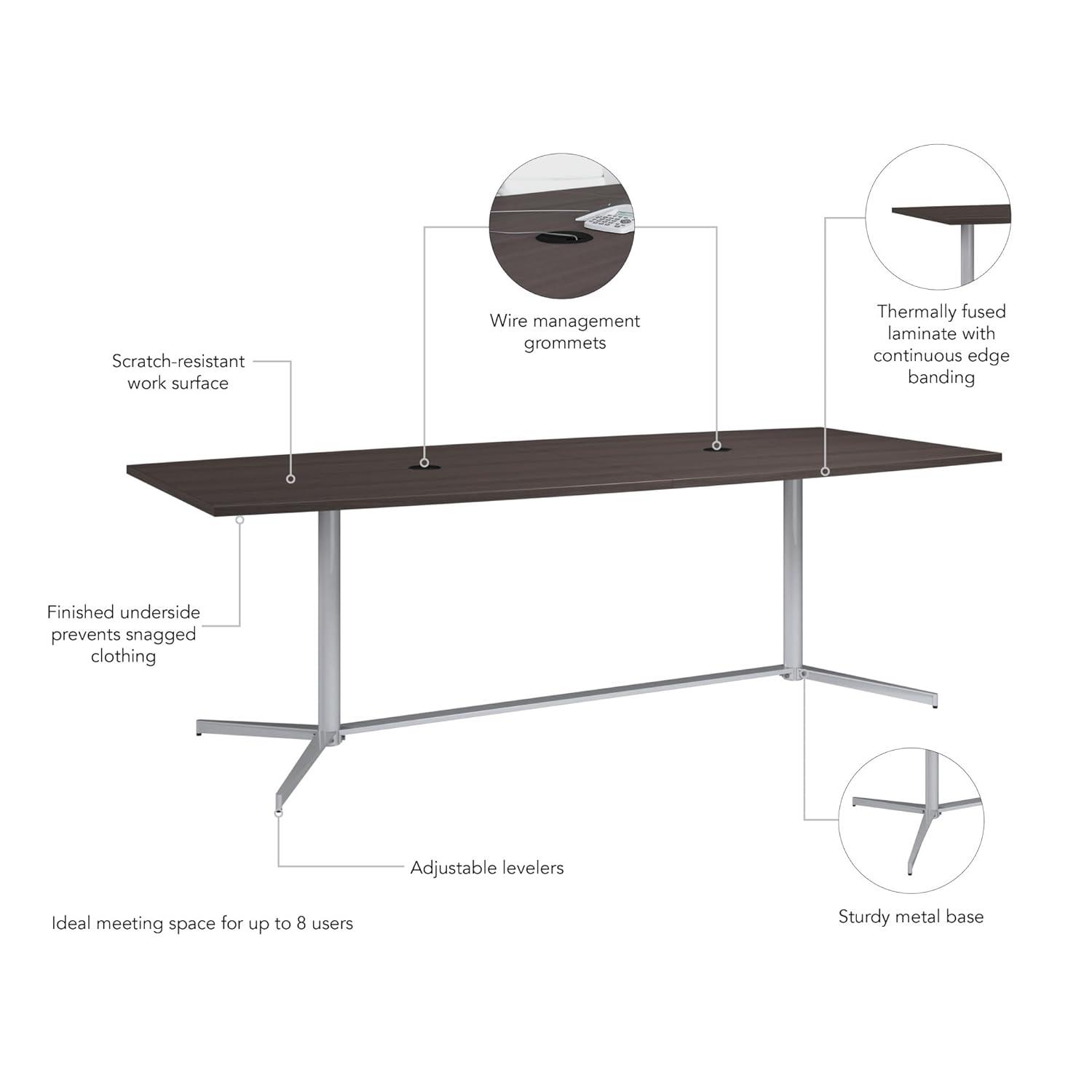 BBF Boat Shaped Conference Table with Metal Base