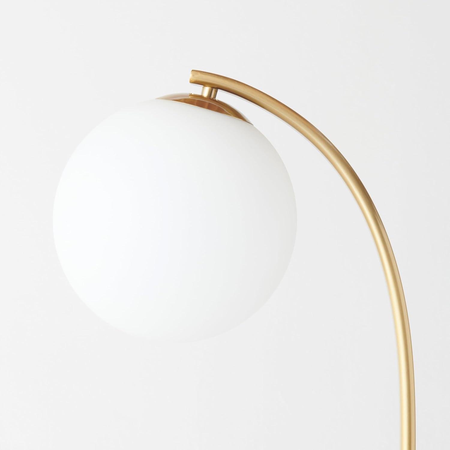 Luna Drop 75 in. Modern LED Arc Floor Lamp with Frosted Glass Globe Shade