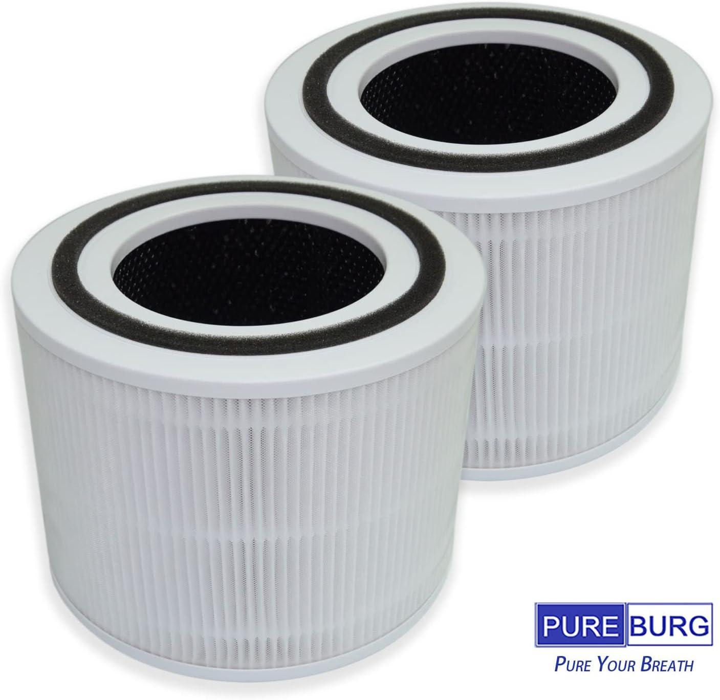 2-Pack Core 300 Replacement Filter for LEVOIT Core 300 and Core 300S Air Purifier, H13 True HEPA Filter and Activated Carbon, Replace Core 300-RF