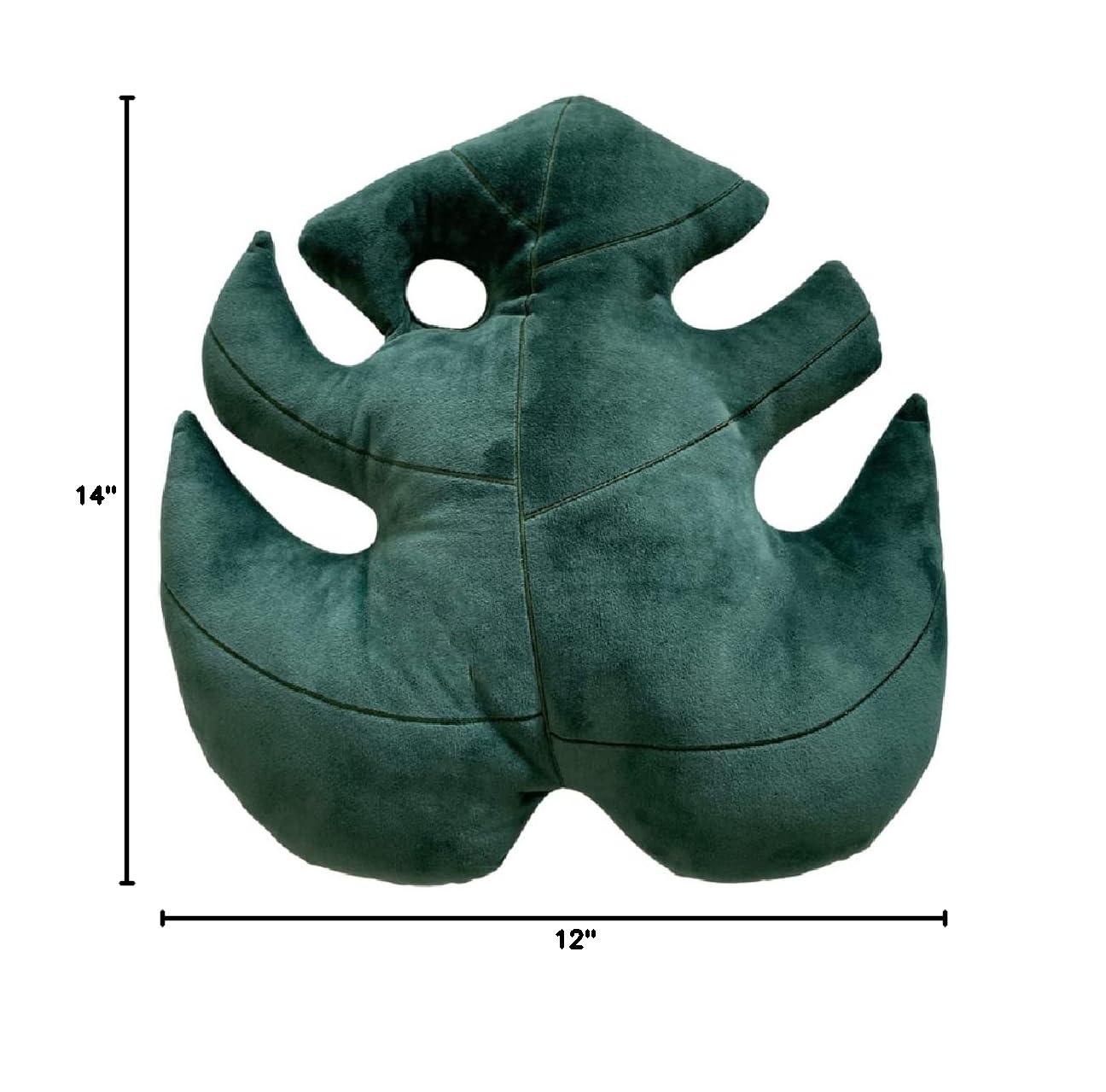 Green Philosophy Co. Monstera Deliciosa Leaf Pillow - Deep Forest