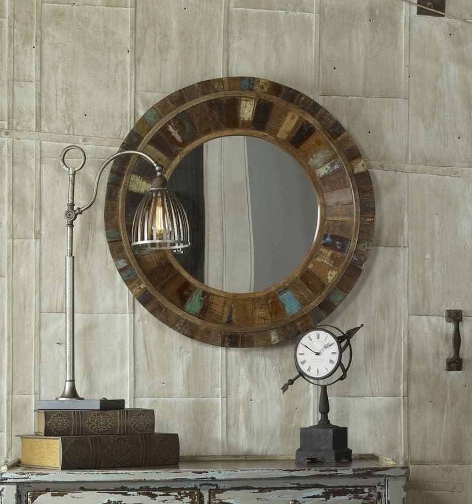 Uttermost Jeremiah Round Wood Mirror - 32W x 32H in.