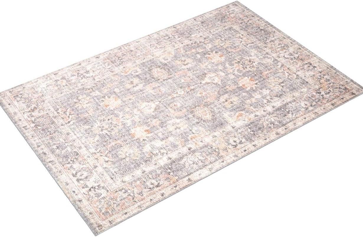 Roze Rug - Grey and Apricot / 5' x 7'6"