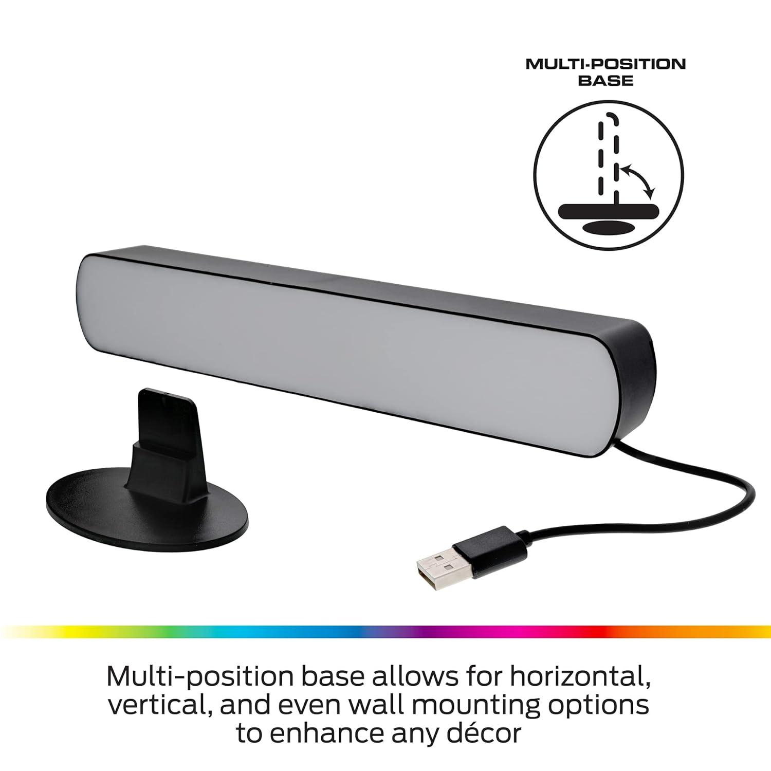 Monster 2-Pack Multi-Color LED Light Bar with Multi-Position Base, with Remote, All Occasion, Office