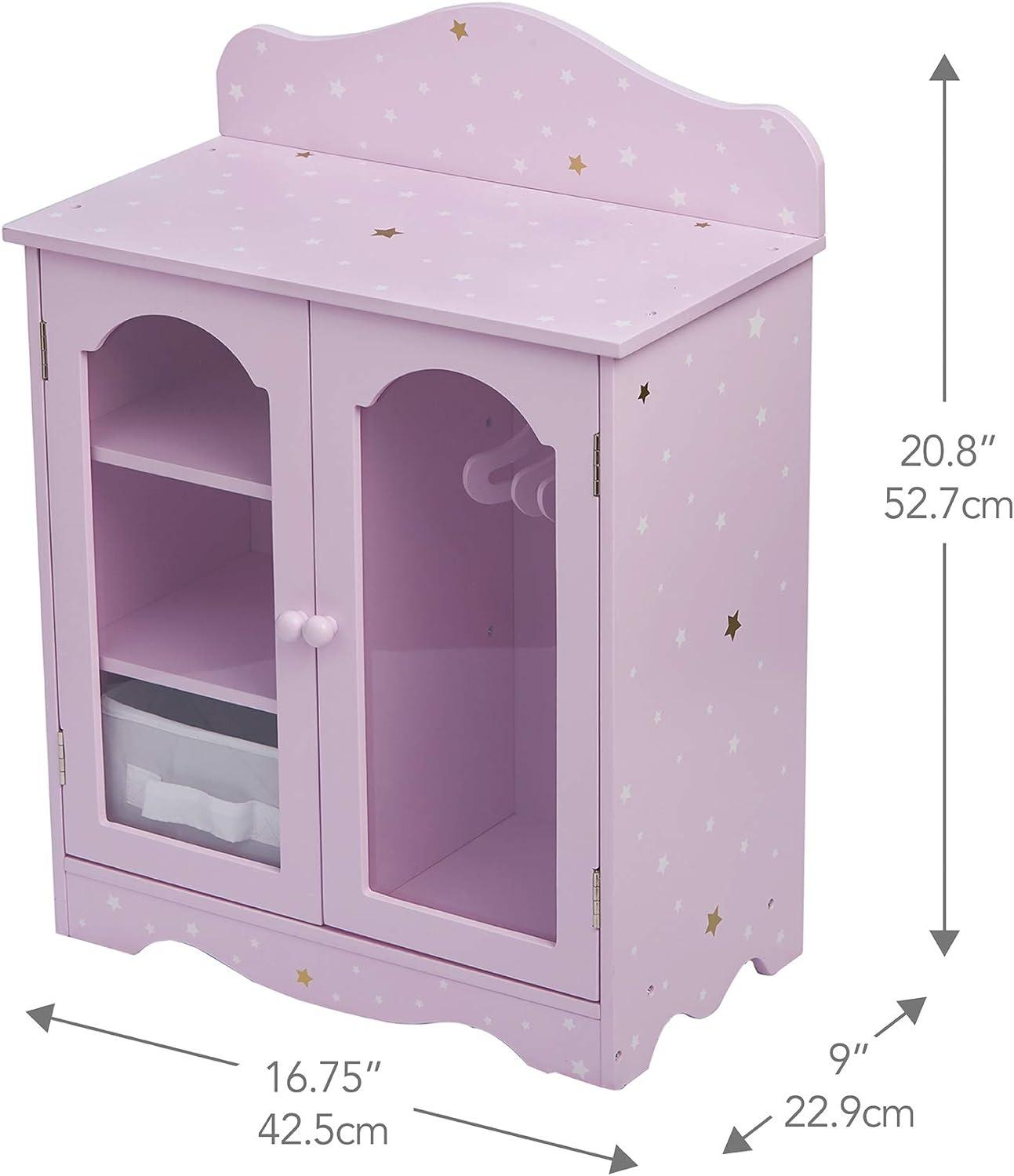 Olivia's Little World Olivia's Little World Twinkle Stars Princess Doll Closet with 3 Hangers