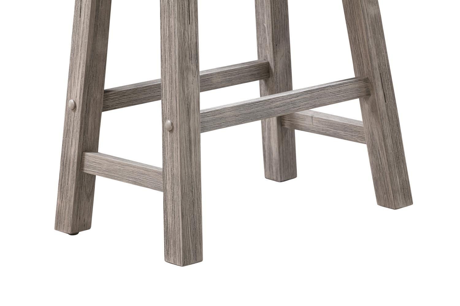 Set of 2 29" Sonoma Saddle Counter Height Barstool Barnwood Wire Brush - Boraam: Wood Frame, Fixed Seat Height