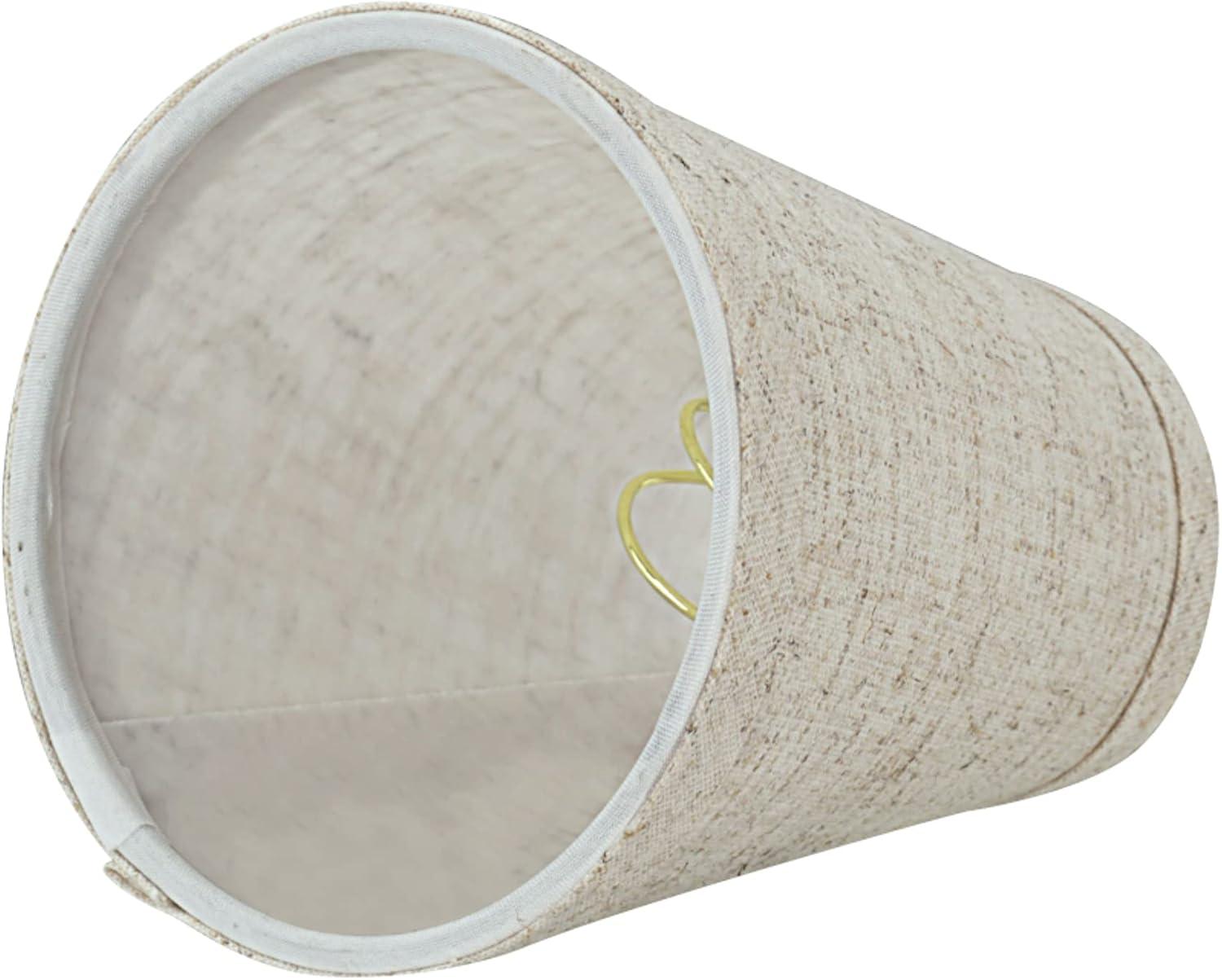 Aspen Creative 32665-2 Small Hardback Empire Shape Chandelier Clip-On Lamp Shade Set (2 Pack), Transitional Design in Beige, 4" bottom width (2 1/2" x 4" x 5" )