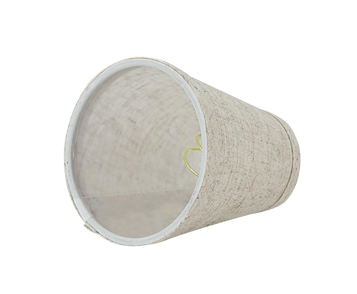 Aspen Creative 32665-2 Small Hardback Empire Shape Chandelier Clip-On Lamp Shade Set (2 Pack), Transitional Design in Beige, 4" bottom width (2 1/2" x 4" x 5" )