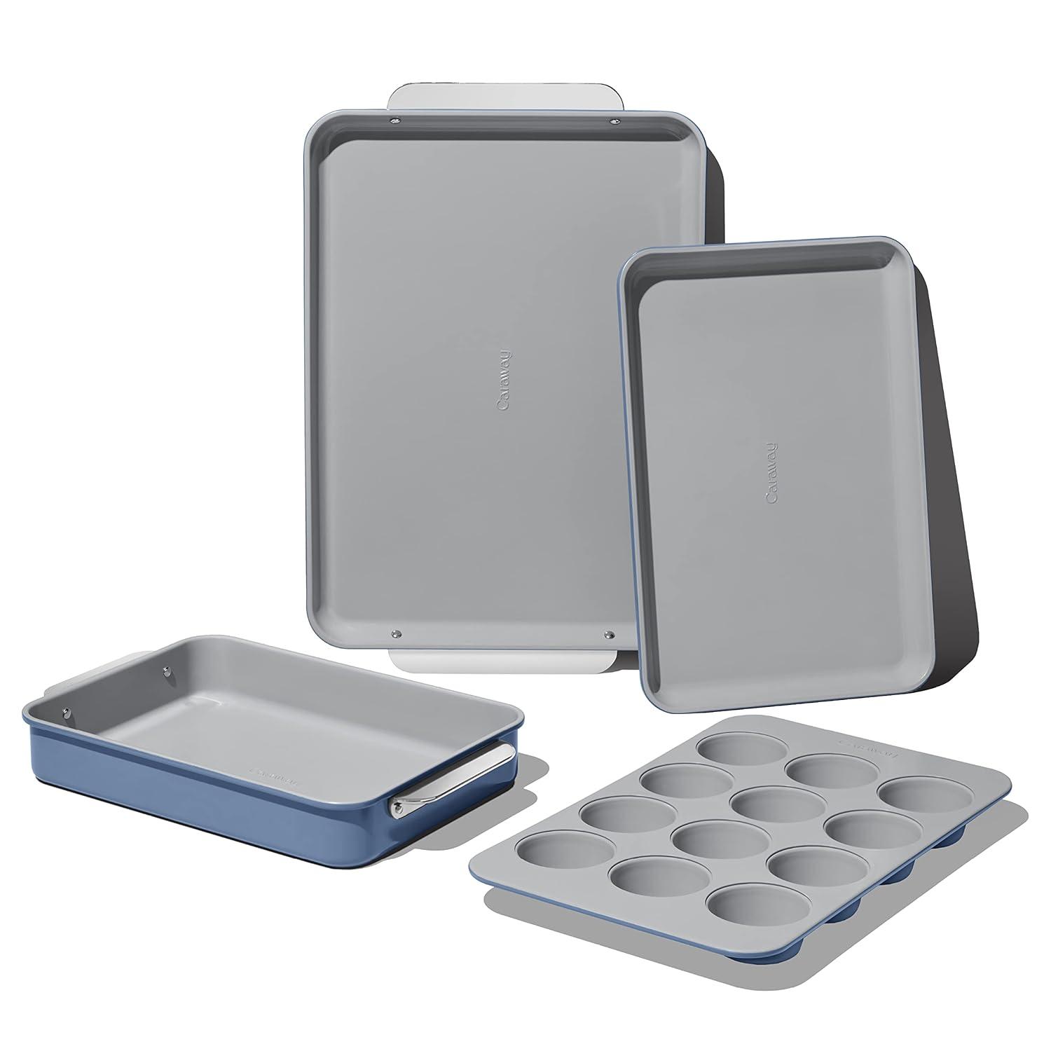 Caraway Non-Stick Ceramic Half Bakeware Set Slate: Baking Sheet, Muffin Pan, Baking Pans, 5-Piece Set, Hand Wash