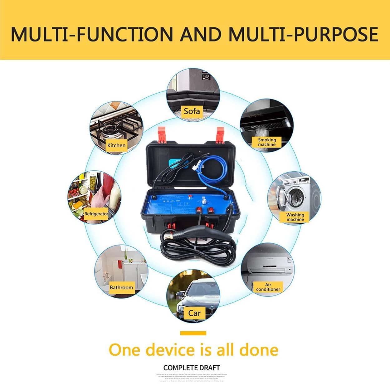 Miumaeov 1700W High Pressure & Temperature Steam Cleaner Cleaning Machine Car Household