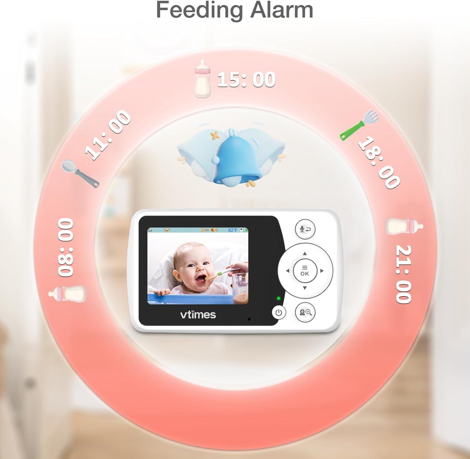 White Digital Baby Monitor with Night Vision and Two-Way Audio