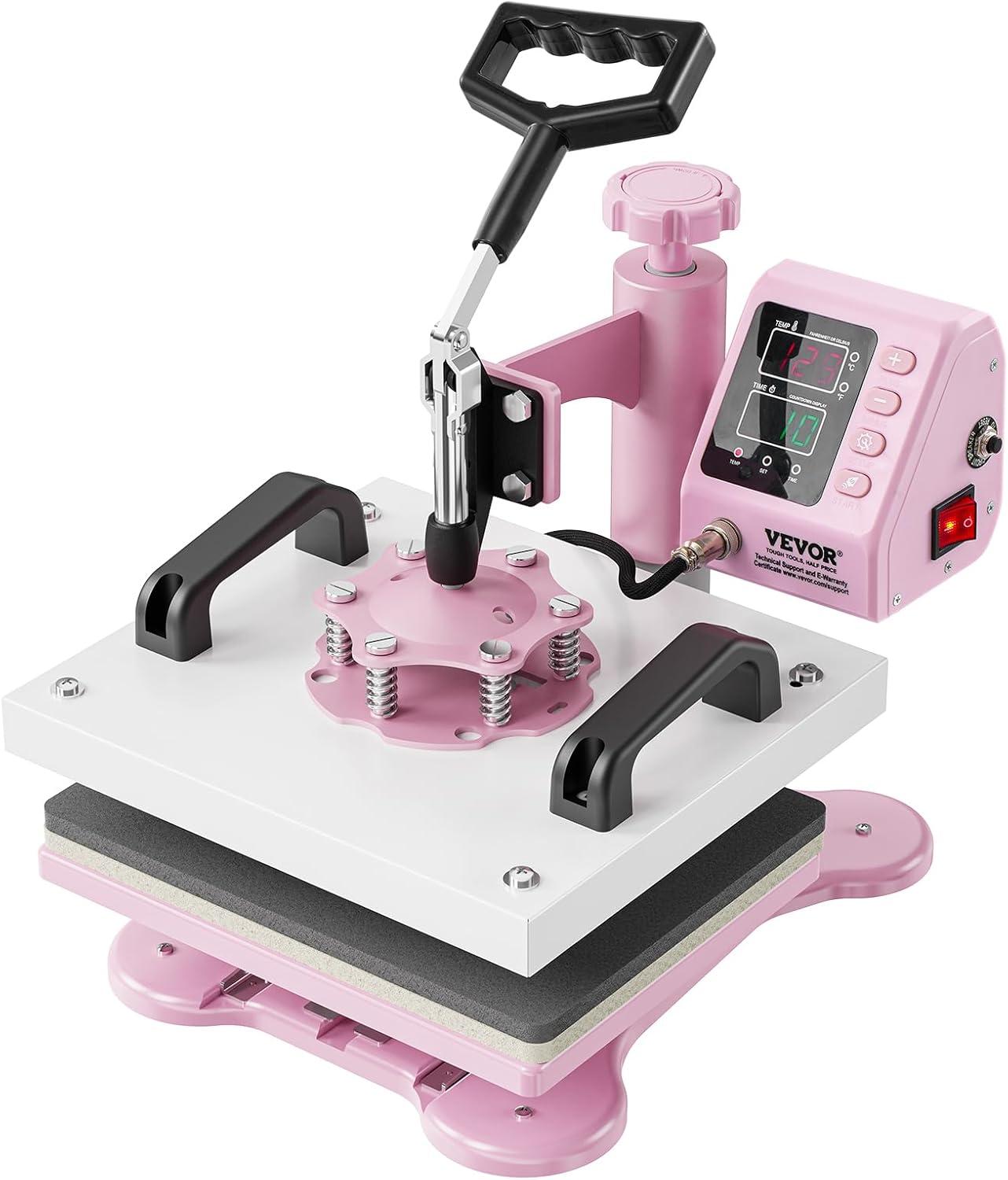 Pink Aluminum 12x10 Swing Away Heat Press Machine