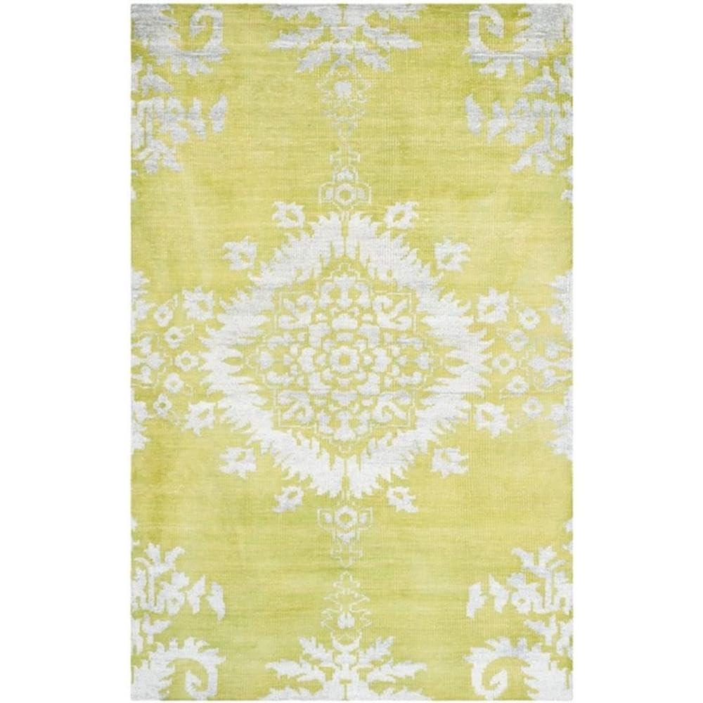 Stone Wash STW235 Hand Knotted Indoor Runner Rug - Chartreuse - 2'6"x12' - Safavieh