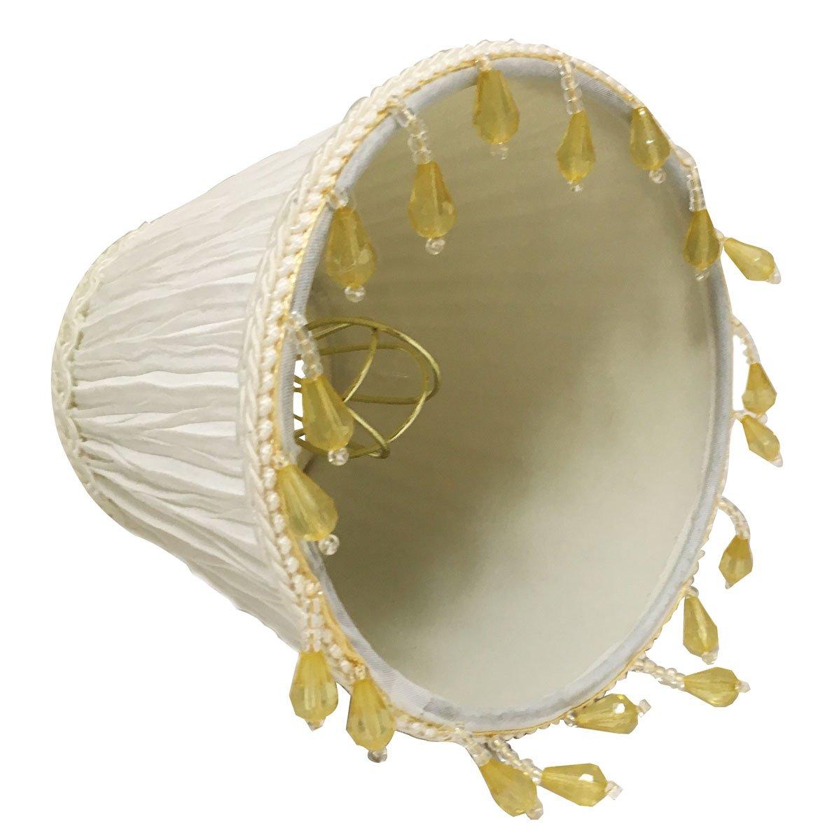 Royal Designs, Inc. Clip on Ruche Pleated Empire Chandelier Lamp Shade Flame Clip Fitter, CSO-1033-5WH-6, 3 x 5 x 4.5, White, 6 Pack