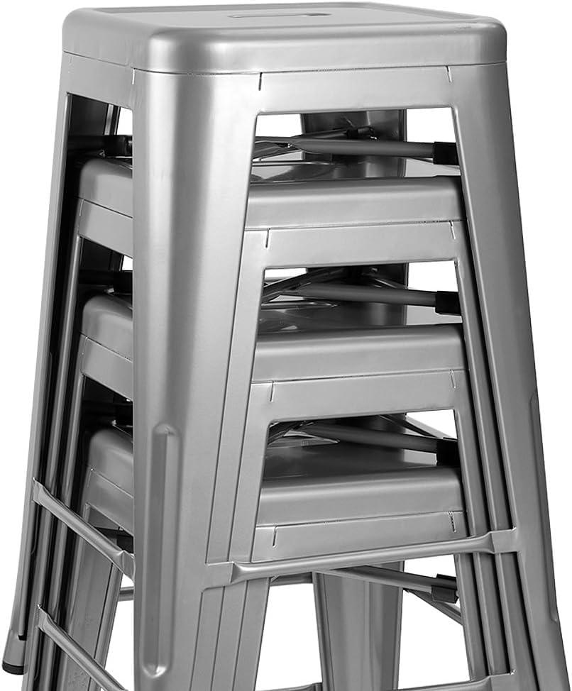 Williston Forge Kohki 24" Counter Stool Metal Bar Stools Counter Height Barstools Backless Indoor/Outdoor Bar Stools Kitchen Counter Stools Chairs(Set of 4)