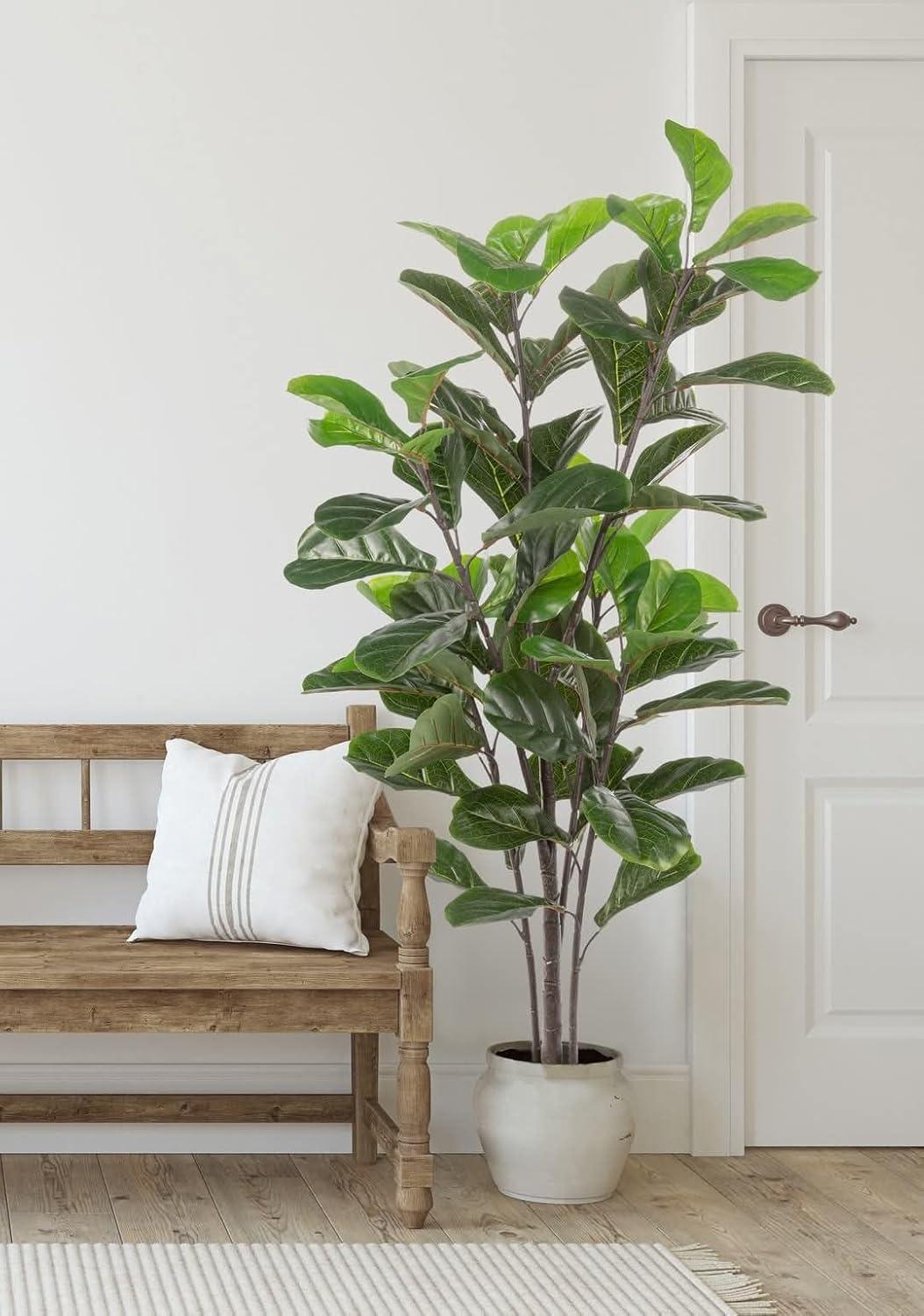 Naturae Decor Faux Fiddle Leaf Fig Plant in Pot