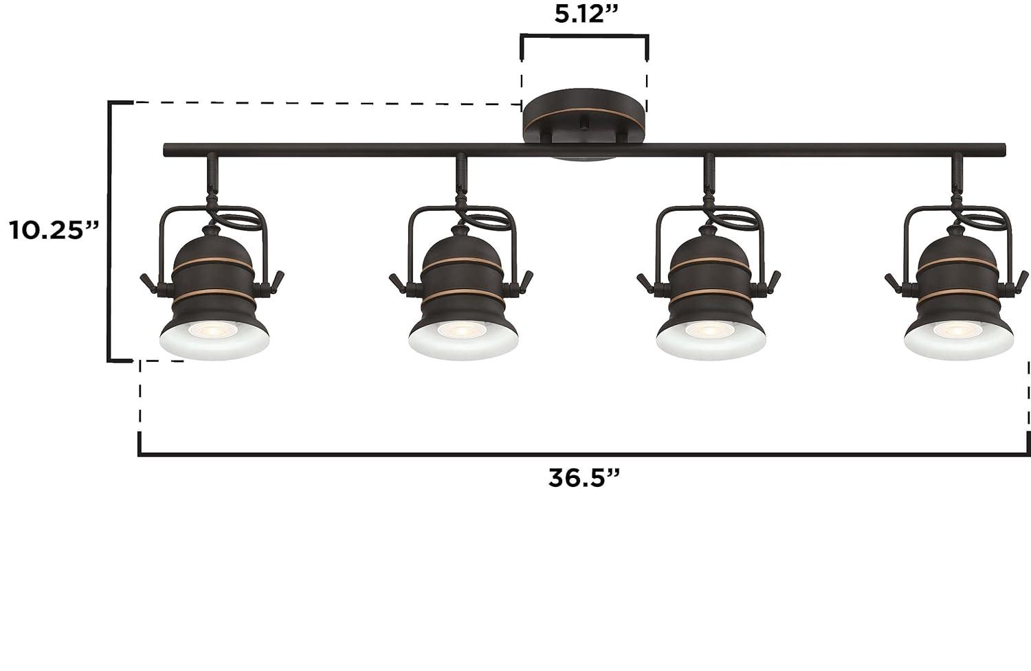 Boswell 3 ft. 4-Light Oil-Rubbed Bronze with Highlights Track Light Kit