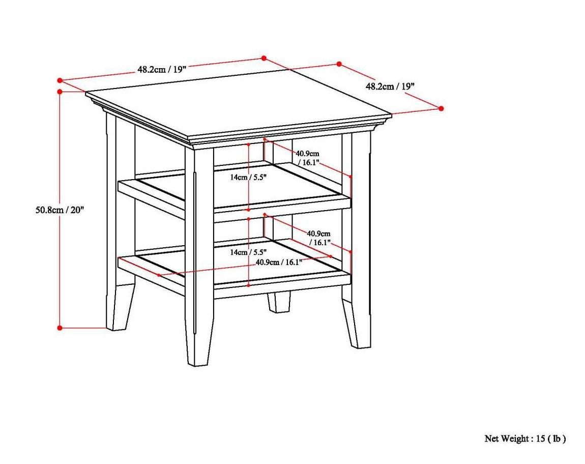 Lark Manor™ Solid Wood Transitional Table with Open Shelves