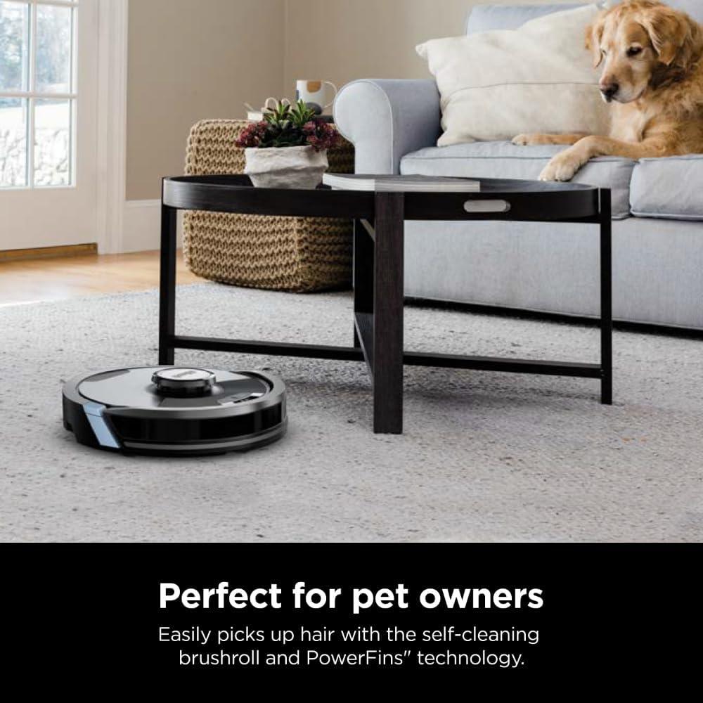 Shark AI Ultra Robot Vacuum and Mop with Matrix Clean Navigation, CleanEdge Technology, Perfect for Pet Hair, Compatible with Alexa, Black (Renewed)