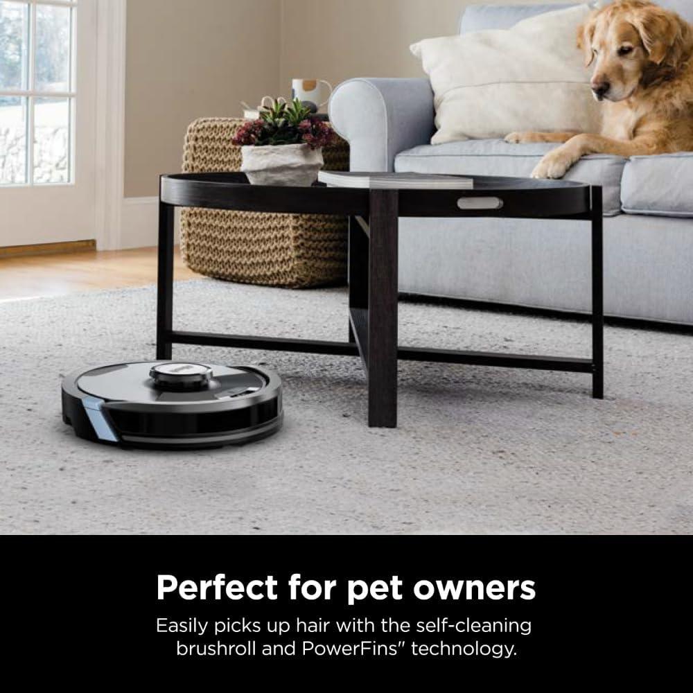 Black Cordless Robotic Vacuum and Mop with Alexa Compatibility