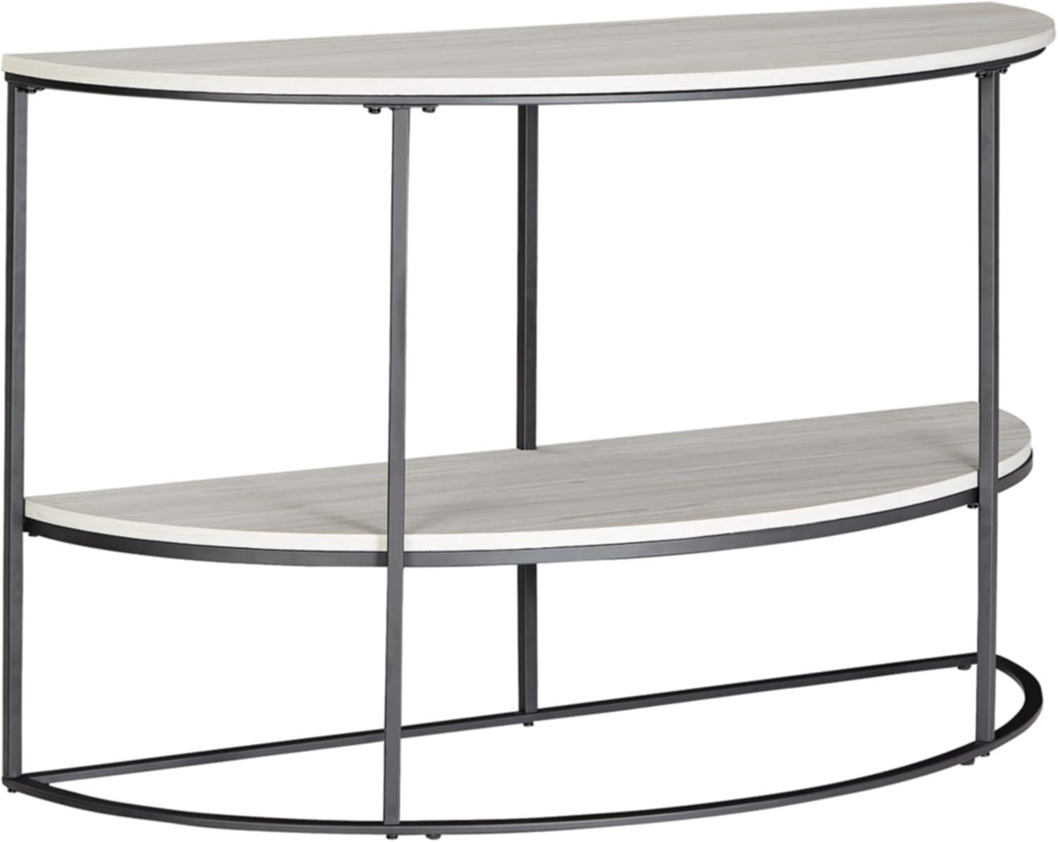 Contemporary Bayflynn 48'' Black & White Metal Wood Console Table with Shelf