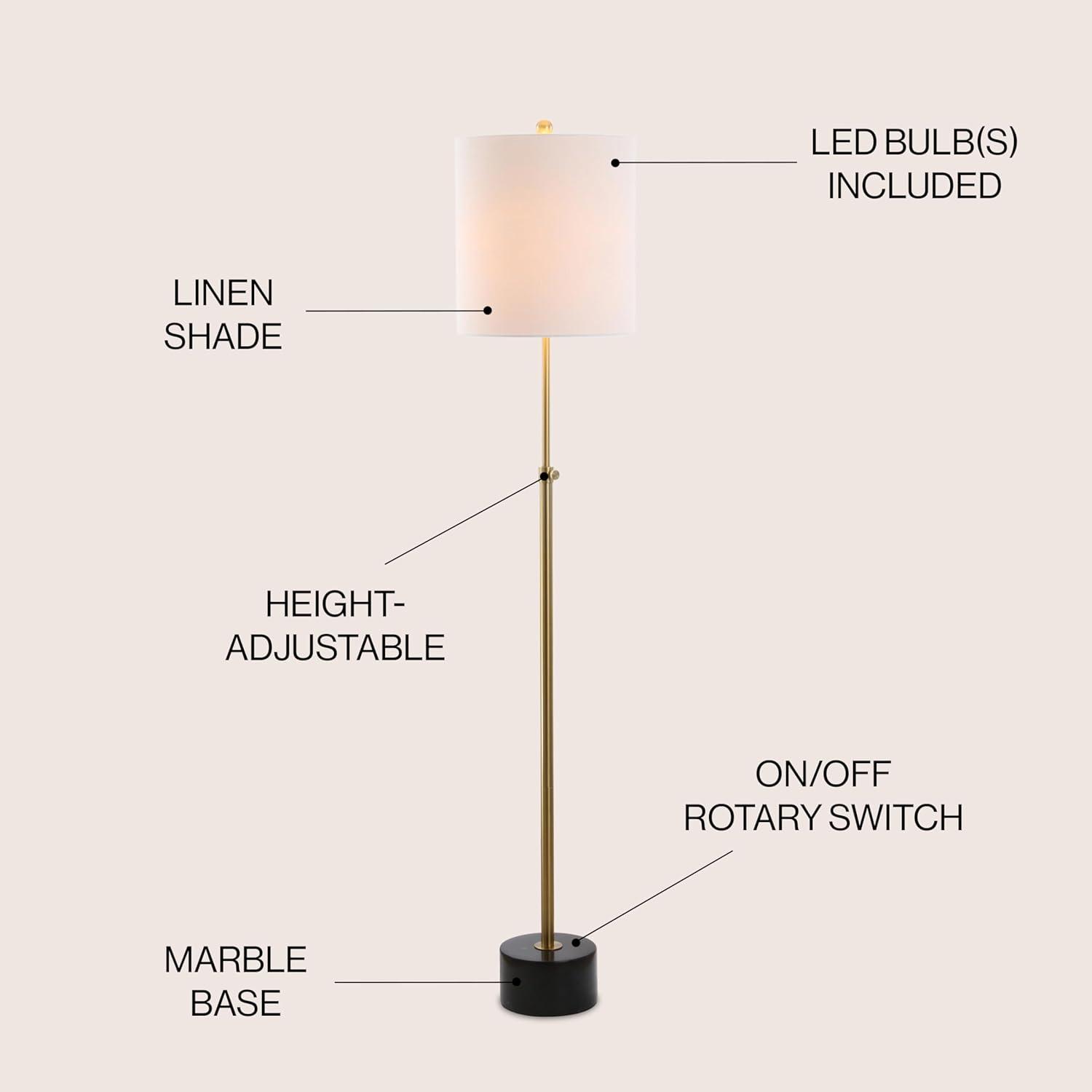 Jonathan Y Lighting Jyl6004 Crosby 1 Light 56" Tall Led Buffet Floor Lamp - Black