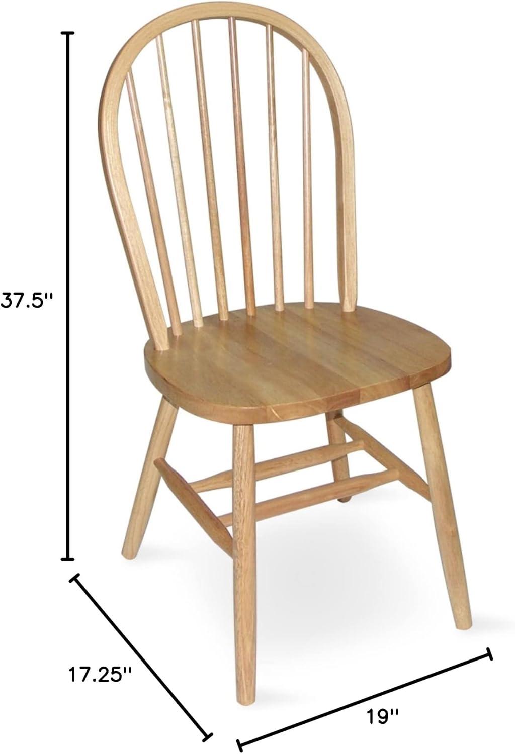 Windsor High Spindle Back Armless Chair - International Concepts: Solid Wood, Unupholstered, Rubberwood Legs