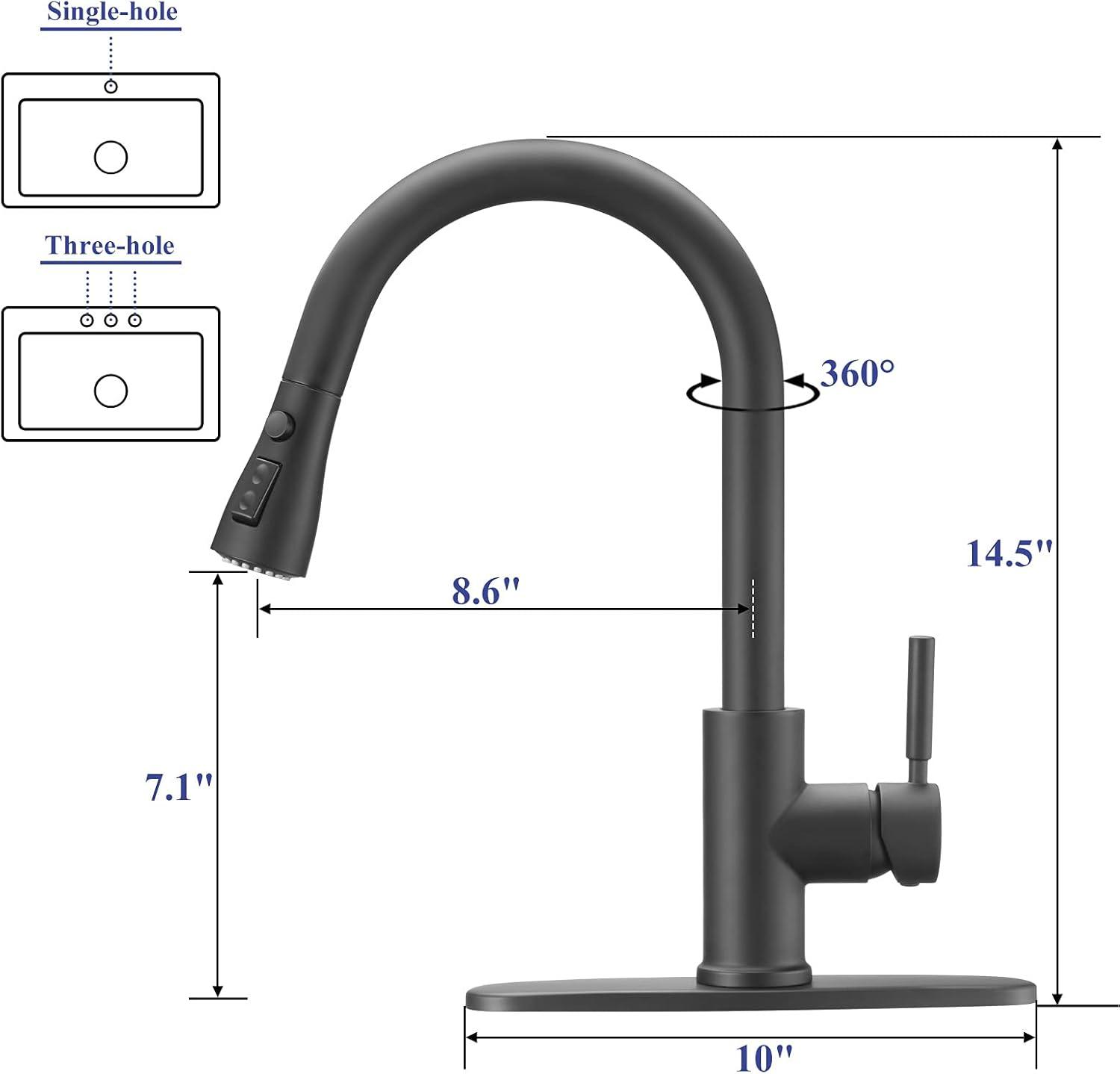 Babevy Pull Down Kitchen Faucet