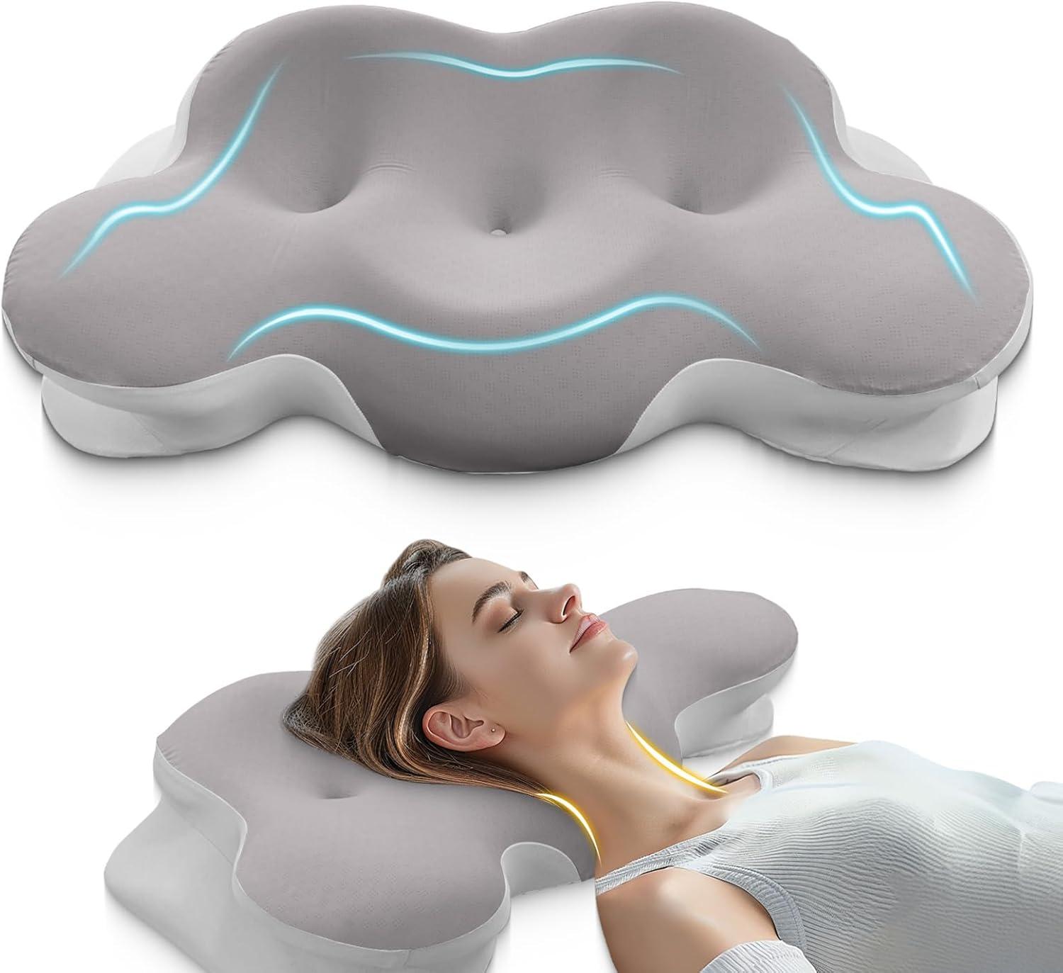 QUALITY FLOORING INC. Cervical Pillow, Pillow For Neck And Shoulder Pain Relief, Contour Pillow, Cervical Pillow, Pillow For Neck Pain Relief, Adult Side Sleeper Pillow, Ergonomic Pillow, Memory Foam Pillow