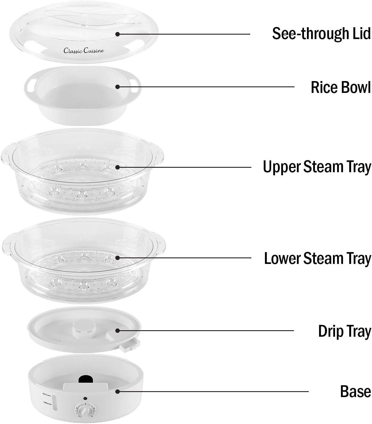 Vegetable Steamer Rice Cooker (White) by Classic Cuisine