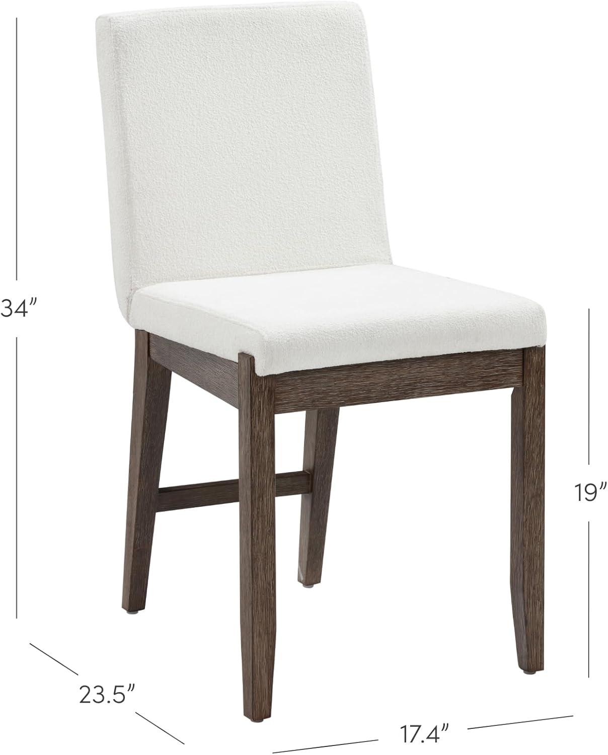 Gracie Dark Brown Upholstered Linen Dining Chair Set