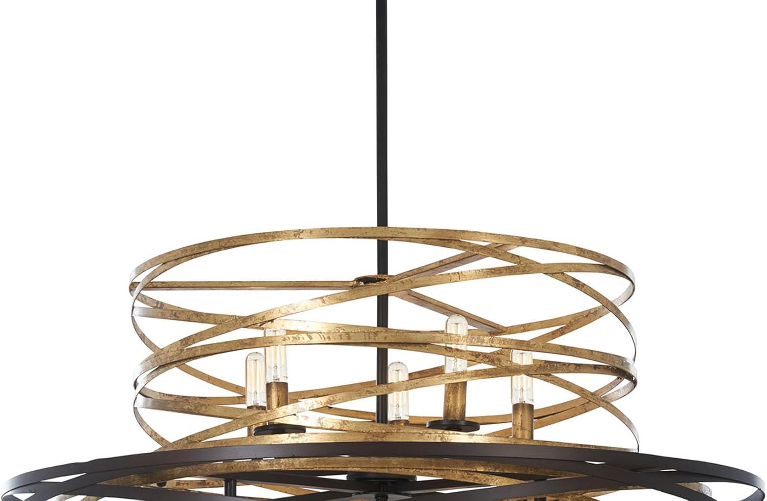 Minka Lavery Dark Bronze Mosaic Gold Chandelier 30" Wide Modern 18-Light Fixture for Dining Room House Foyer Kitchen Entryway Home