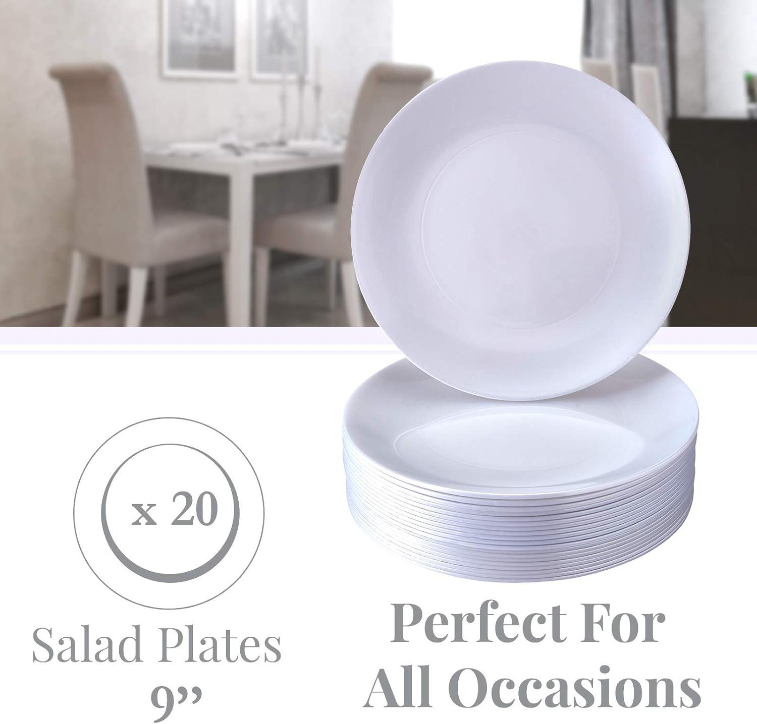 Silver Spoons Premium Plastic Salad Plate 20 Piece Set