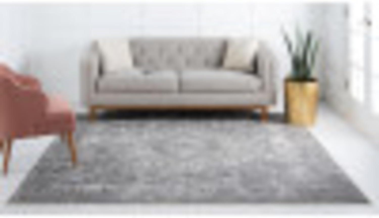 Unique Loom Portland Collection Area Rug - Astoria (4' 1" Square Gray/Ivory)