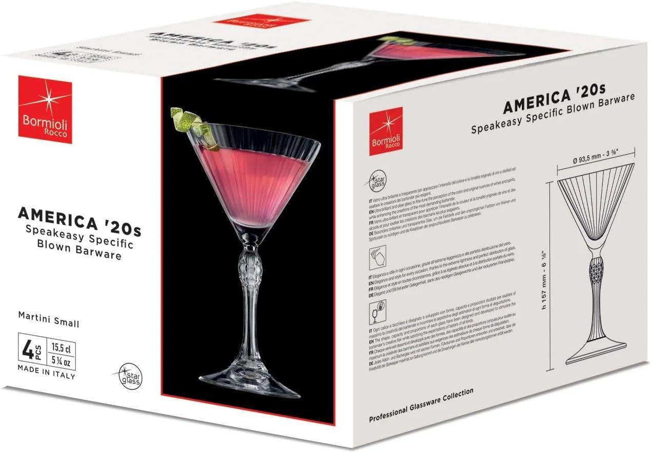 Bormioli Rocco America '20s Small Martini Glass - Set of 4