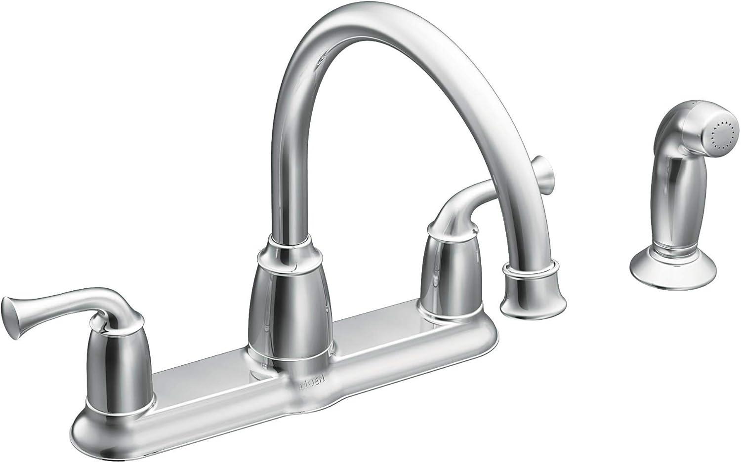 Moen Chrome Two-Handle High Arc Kitchen Faucet with Side Sprayer