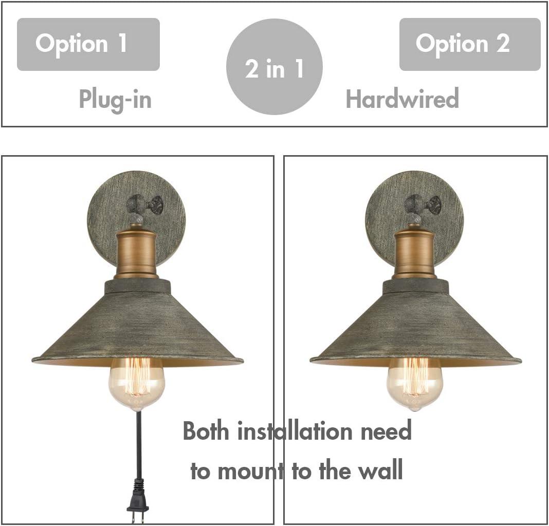 Distressed Green Rustic Swing Arm Wall Sconce Set