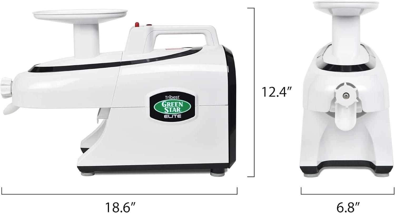 Tribest Greenstar Elite Jumbo Twin Gear Slow Masticating Juicer – White