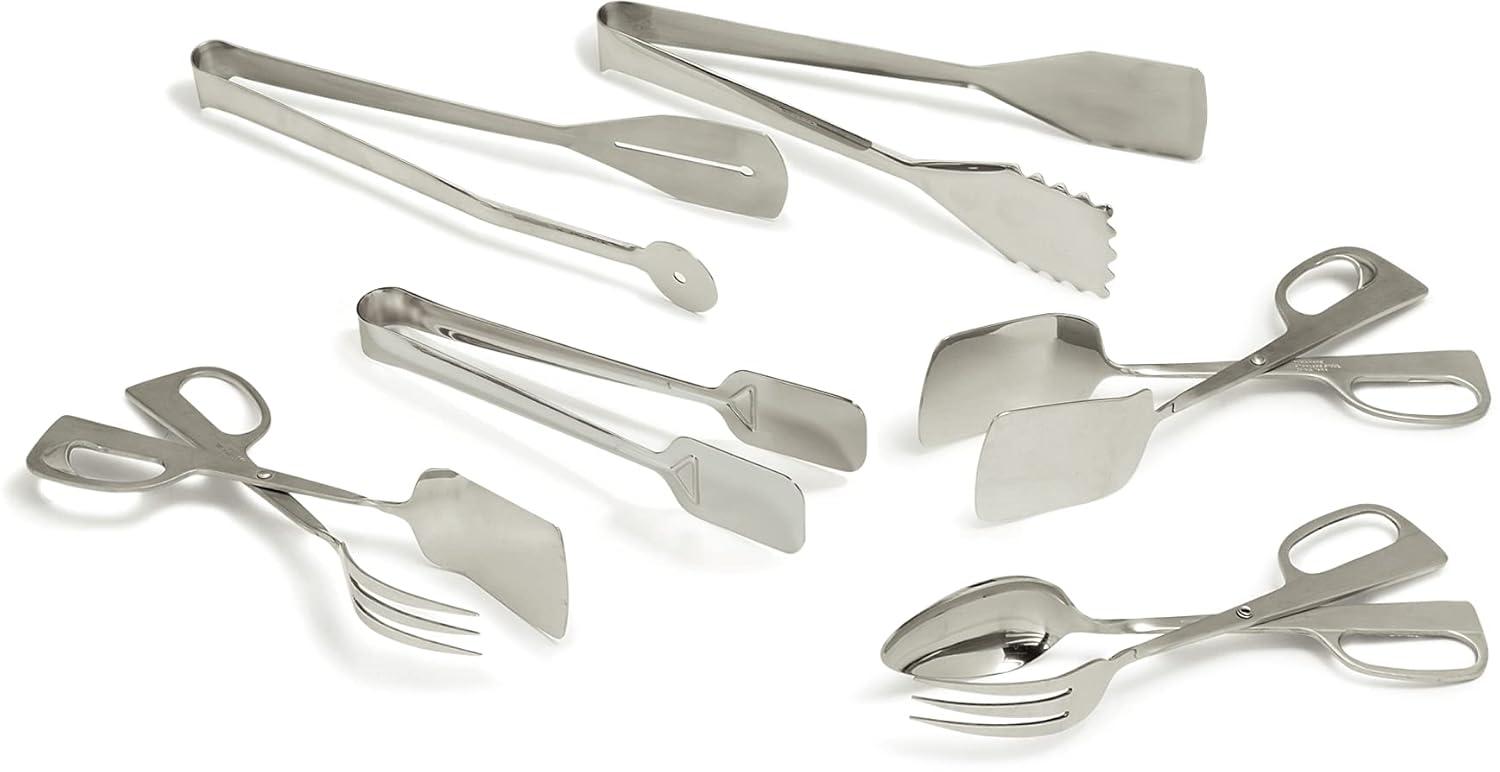 10.5" Stainless Steel Scalloped Serving Tongs