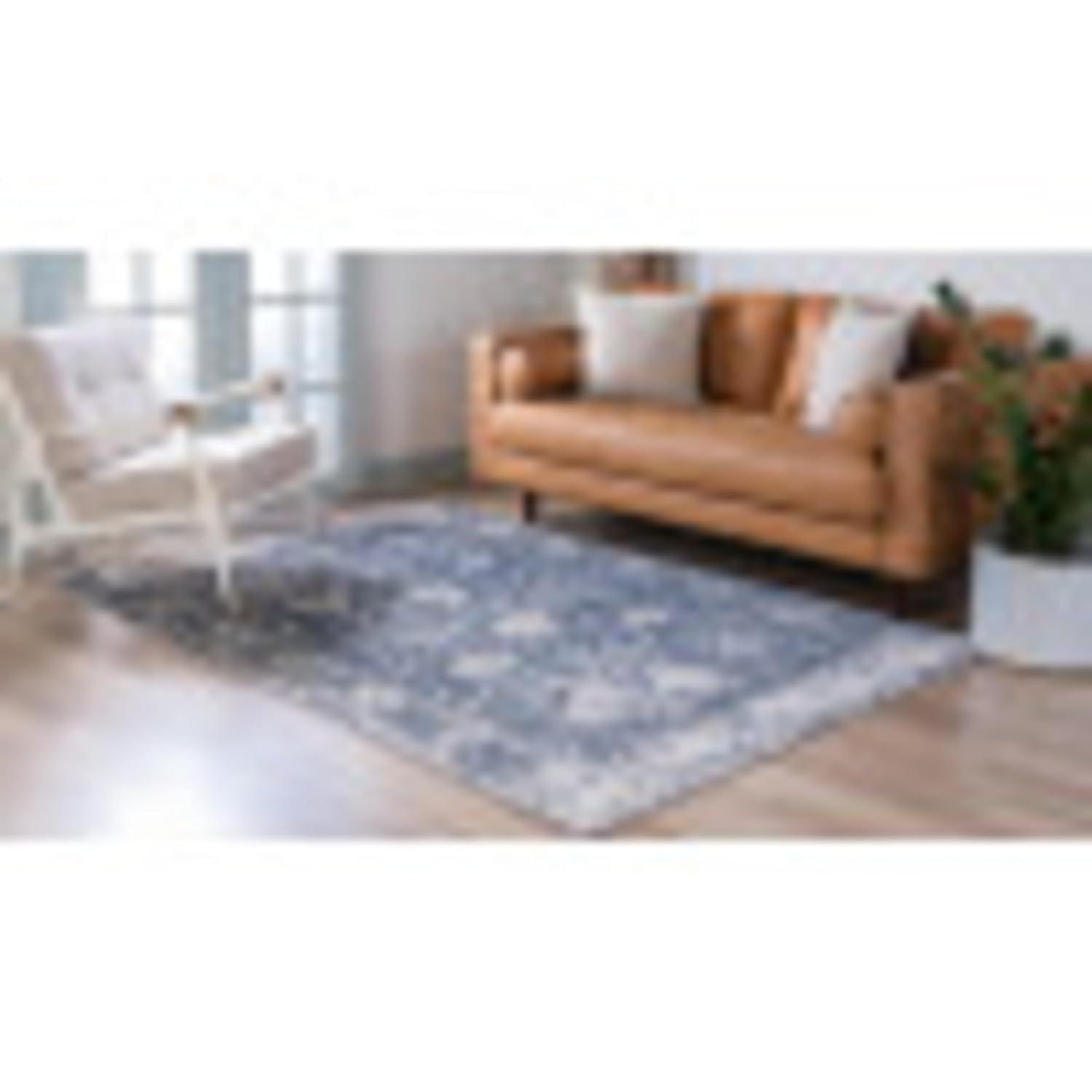 Unique Loom Portland Collection Bohemian Vintage Inspired Tone-on-Tone Design Area Rug (8' 0 x 10' 0 Rectangular, Blue/ Ivory)