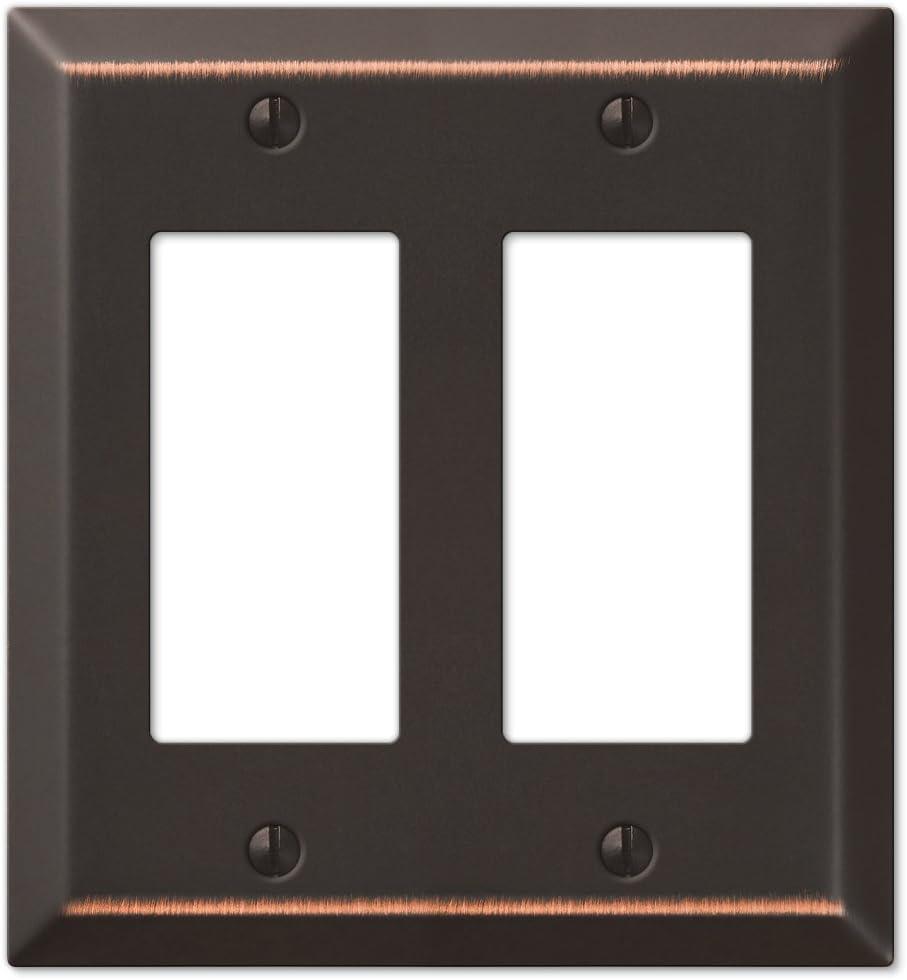 Amerelle 163RRDB Century Wallplate, 2 Rocker, Steel, Aged Bronze, 1-Pack