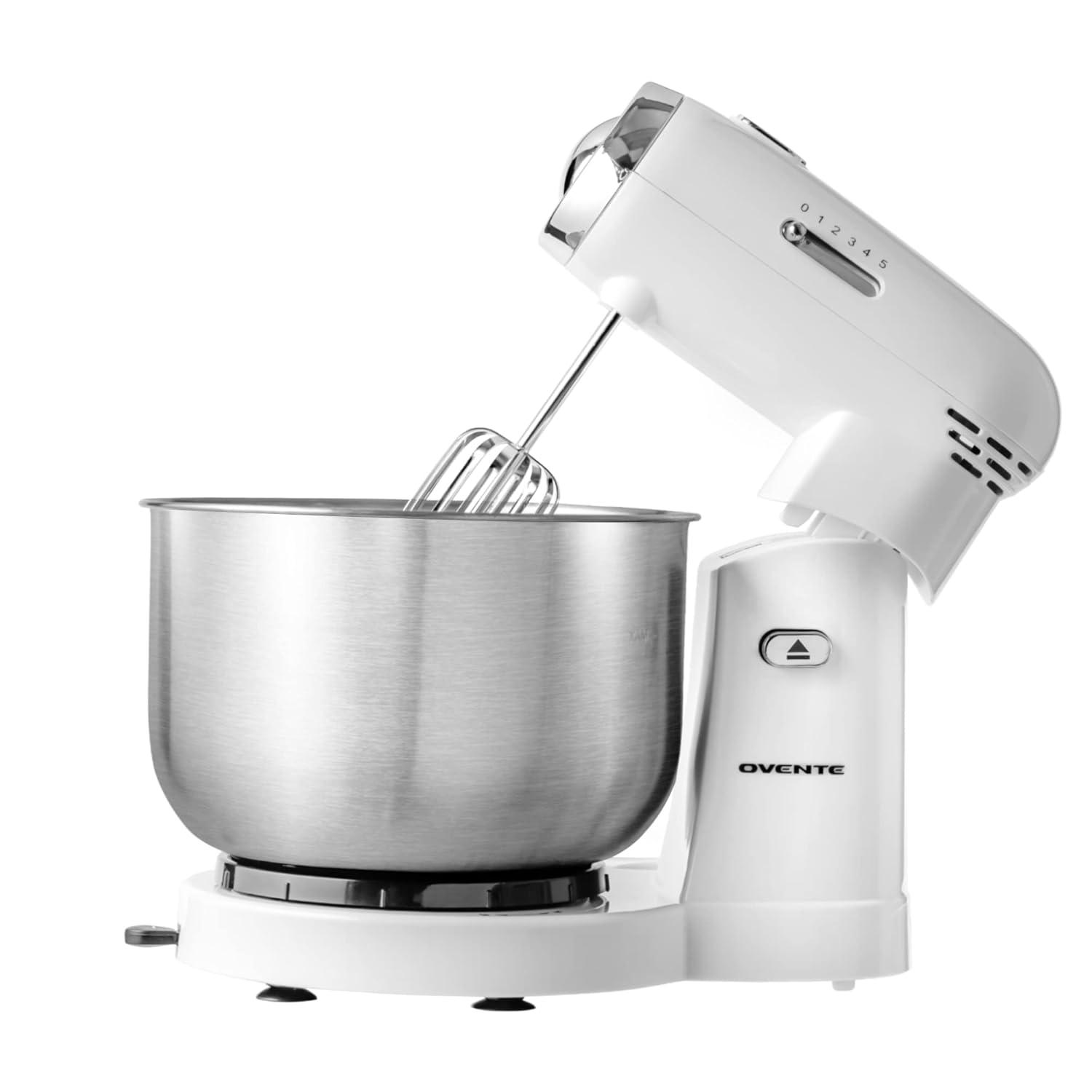 Ovente Electric Stand Mixer with 3.5Qt Removable Stainless Steel Bowl