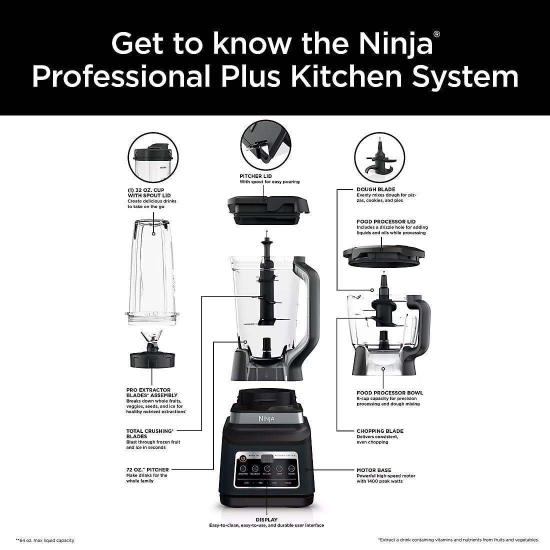 Ninja BN805A Kitchen Blender System and 8-Cup Food Processor