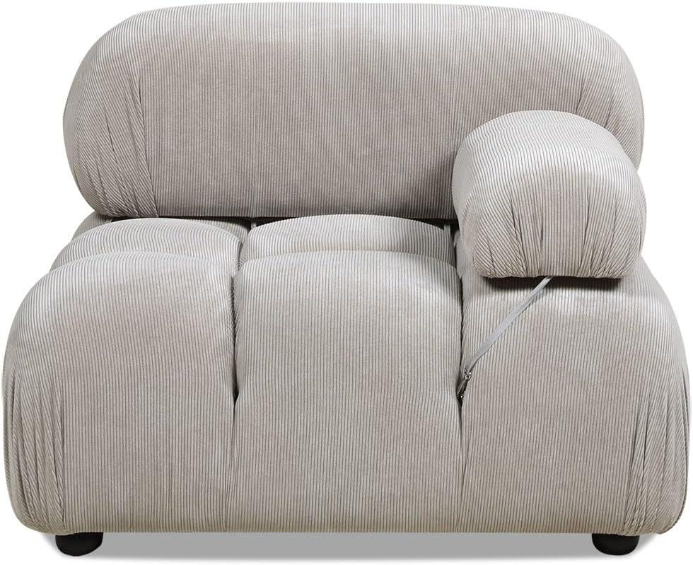 Marcel 36" Bubble Modular Modern Lounge Arm Chair, Pebble Gray Corduroy