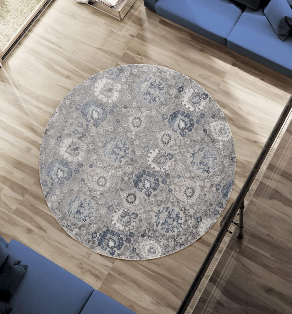 United Weavers Cascades Area Rug 2601 10460 Olallie Blue Rings Petals 1' 11" x 3' Rectangle
