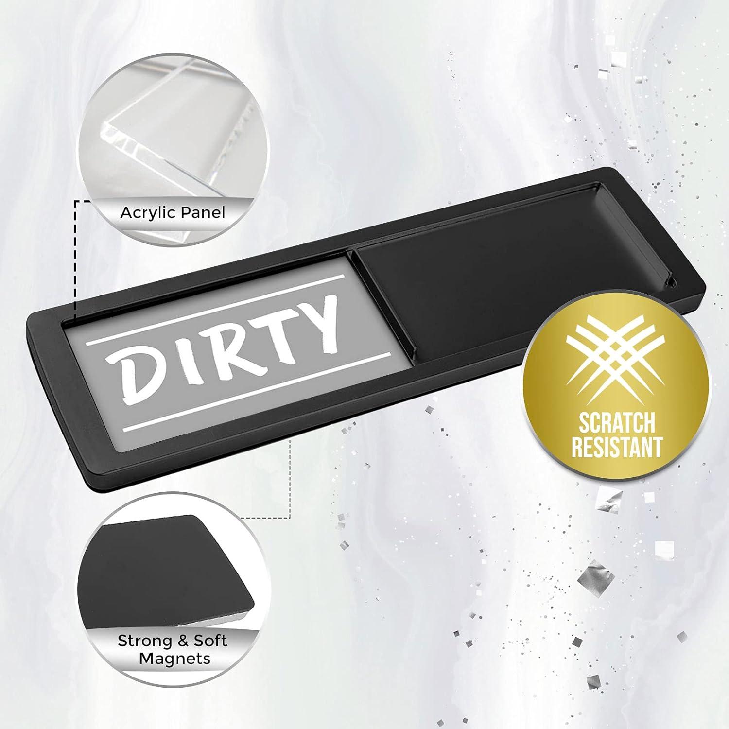 Dishwasher Magnet Clean Dirty Sign - Sleek and Convenient Design - Kitchen Gadgets - New Home Essentials, Heavy Duty Magnet with Optional Stickers