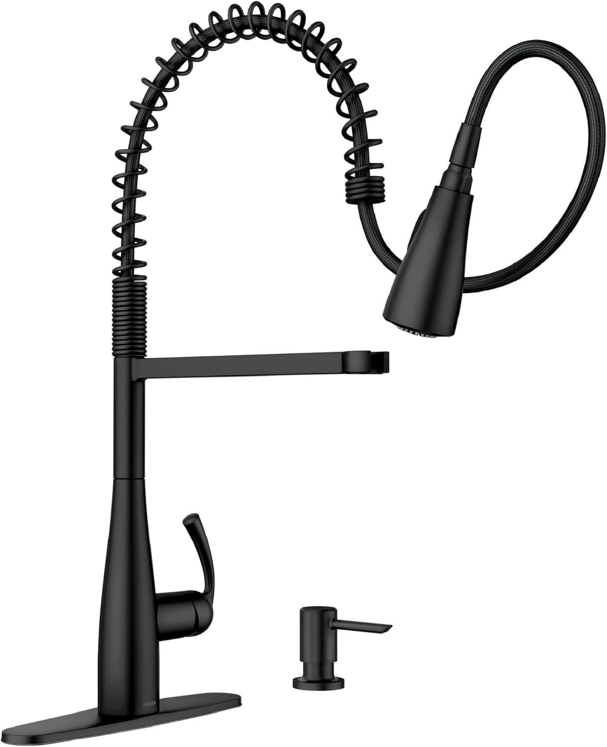 Matte Black High Arc Pull-Down Kitchen Faucet with Spray