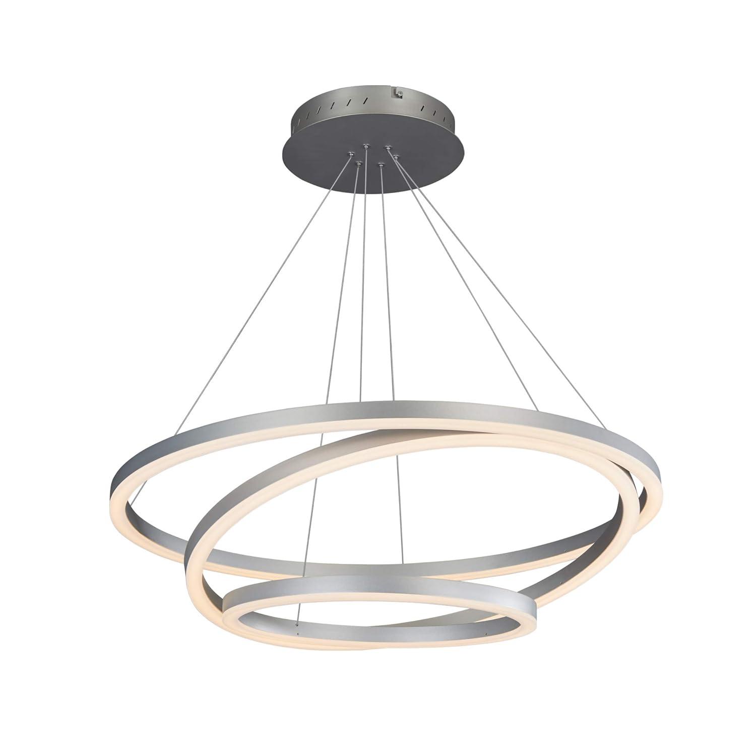 VONN Lighting Tania Trio 32-in Integrated LED Ring Pendant Height Adjustable ETL Certified Circular Chandelier