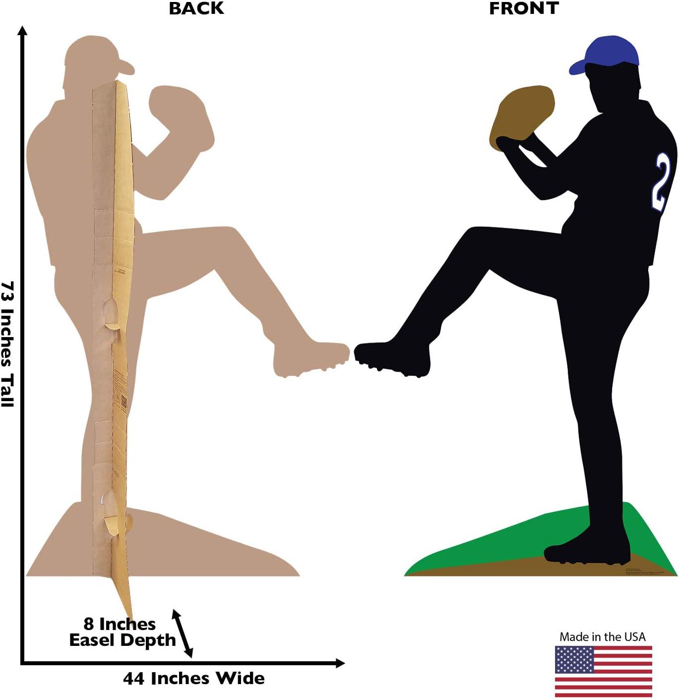 73'' Black Baseball Player Silhouette Cardboard Standup